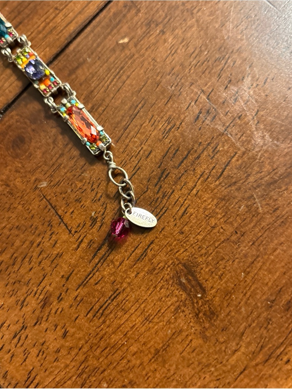 7" Adjustable Crystal & Bead Mosaic FIREFLY Bracelet Stunning Color and Shine - Picture 4 of 8